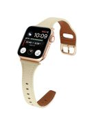 For Apple Watch 10 46mm / Ultra 2 / Ultra 49mm / 9 8 7 45mm / SE (2023) SE (2022) SE 6 5 4 44mm / 3 2 1 42mm Watch Strap - Beige+Rose Gold Buckle