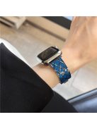 For Apple Watch 10 46mm / Ultra 2 / Ultra 49mm / 9 8 7 45mm / SE (2023) SE (2022) SE 6 5 4 44mm / 3 2 1 42mm Watch Strap - Black+Blue Rhombus