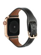 For Apple Watch 10 46mm / Ultra 2 / Ultra 49mm / 9 8 7 45mm / SE (2023) SE (2022) SE 6 5 4 44mm / 3 2 1 42mm Watch Strap - Black+Rose Gold Buckle