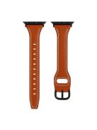 For Apple Watch 10 46mm / Ultra 2 / Ultra 49mm / 9 8 7 45mm / SE (2023) SE (2022) SE 6 5 4 44mm / 3 2 1 42mm Watch Strap - Brown+Black Buckle