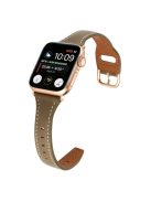 For Apple Watch 10 46mm / Ultra 2 / Ultra 49mm / 9 8 7 45mm / SE (2023) SE (2022) SE 6 5 4 44mm / 3 2 1 42mm Watch Strap - Coffee+Rose Gold Buckle