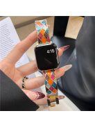 For Apple Watch 10 46mm / Ultra 2 / Ultra 49mm / 9 8 7 45mm / SE (2023) SE (2022) SE 6 5 4 44mm / 3 2 1 42mm Watch Strap - Gold+Colored Rhombus