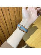 For Apple Watch 10 46mm / Ultra 2 / Ultra 49mm / 9 8 7 45mm / SE (2023) SE (2022) SE 6 5 4 44mm / 3 2 1 42mm Watch Strap - Light Denim Blue / Light Brown