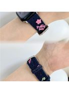 For Apple Watch 10 46mm / Ultra 2 / Ultra 49mm / 9 8 7 45mm / SE (2023) SE (2022) SE 6 5 4 44mm / 3 2 1 42mm Watch Strap - Musical Note Dark Blue Denim