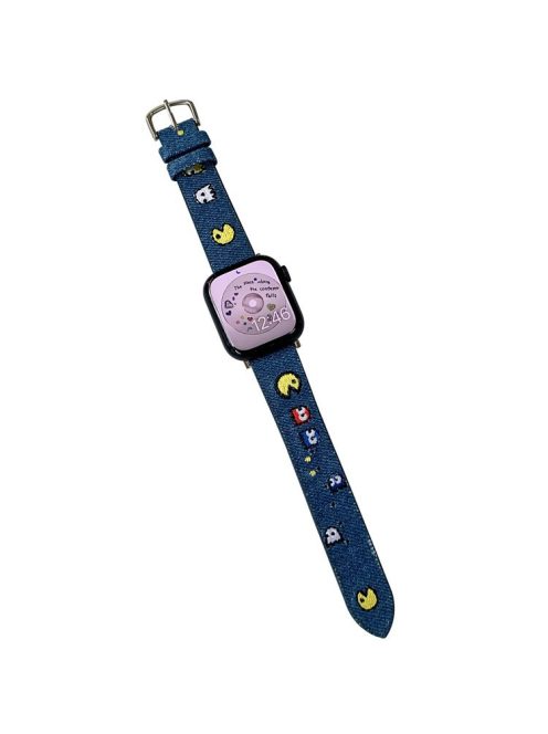 For Apple Watch 10 46mm / Ultra 2 / Ultra 49mm / 9 8 7 45mm / SE (2023) SE (2022) SE 6 5 4 44mm / 3 2 1 42mm Watch Strap - Small Animal Dark Blue Denim