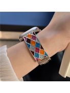 For Apple Watch 10 46mm / Ultra 2 / Ultra 49mm / 9 8 7 45mm / SE (2023) SE (2022) SE 6 5 4 44mm / 3 2 1 42mm Watch Strap - Starlight+Colored Rhombus