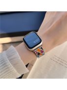 For Apple Watch 10 46mm / Ultra 2 / Ultra 49mm / 9 8 7 45mm / SE (2023) SE (2022) SE 6 5 4 44mm / 3 2 1 42mm Watch Strap - Starlight+Colored Rhombus