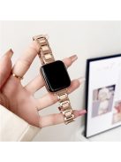 For Apple Watch 10 46mm / Ultra 2 / Ultra 49mm / 9 8 7 45mm / SE (2023) SE (2022) SE 6 5 4 44mm / 3 2 1 42mm Watch Strap 14mm Stainless Steel Band - Rose Gold