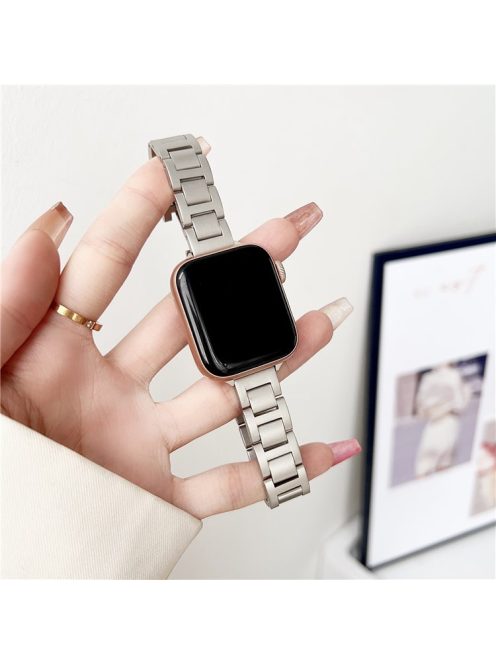 For Apple Watch 10 46mm / Ultra 2 / Ultra 49mm / 9 8 7 45mm / SE (2023) SE (2022) SE 6 5 4 44mm / 3 2 1 42mm Watch Strap 14mm Stainless Steel Band - Titanium