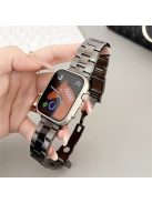 For Apple Watch 10 46mm / Ultra 2 / Ultra 49mm / 9 8 7 45mm / SE (2023) SE (2022) SE 6 5 4 44mm / 3 2 1 42mm Watch Strap 3-Bead - Black Grey