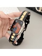 For Apple Watch 10 46mm / Ultra 2 / Ultra 49mm / 9 8 7 45mm / SE (2023) SE (2022) SE 6 5 4 44mm / 3 2 1 42mm Watch Strap 3-Bead - Black+Gold