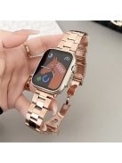 For Apple Watch 10 46mm / Ultra 2 / Ultra 49mm / 9 8 7 45mm / SE (2023) SE (2022) SE 6 5 4 44mm / 3 2 1 42mm Watch Strap 3-Bead - Rose Gold