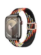 For Apple Watch 10 46mm / Ultra 2 / Ultra 49mm / 9 8 7 45mm / SE (2023) SE (2022) SE 6 5 4 44mm / 3 2 1 42mm Watch Strap Braided Nylon Band - Black Rainbow