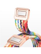 For Apple Watch 10 46mm / Ultra 2 / Ultra 49mm / 9 8 7 45mm / SE (2023) SE (2022) SE 6 5 4 44mm / 3 2 1 42mm Watch Strap Braided Nylon Band - Black Rainbow