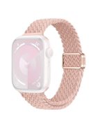 For Apple Watch 10 46mm / Ultra 2 / Ultra 49mm / 9 8 7 45mm / SE (2023) SE (2022) SE 6 5 4 44mm / 3 2 1 42mm Watch Strap Braided Nylon Band - Creamy Pink