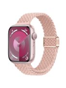 For Apple Watch 10 46mm / Ultra 2 / Ultra 49mm / 9 8 7 45mm / SE (2023) SE (2022) SE 6 5 4 44mm / 3 2 1 42mm Watch Strap Braided Nylon Band - Creamy Pink