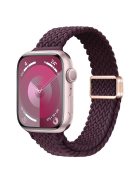 For Apple Watch 10 46mm / Ultra 2 / Ultra 49mm / 9 8 7 45mm / SE (2023) SE (2022) SE 6 5 4 44mm / 3 2 1 42mm Watch Strap Braided Nylon Band - Crimson Cherry