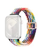 For Apple Watch 10 46mm / Ultra 2 / Ultra 49mm / 9 8 7 45mm / SE (2023) SE (2022) SE 6 5 4 44mm / 3 2 1 42mm Watch Strap Braided Nylon Band - Official Rainbow