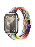 For Apple Watch 10 46mm / Ultra 2 / Ultra 49mm / 9 8 7 45mm / SE (2023) SE (2022) SE 6 5 4 44mm / 3 2 1 42mm Watch Strap Braided Nylon Band - Official Rainbow