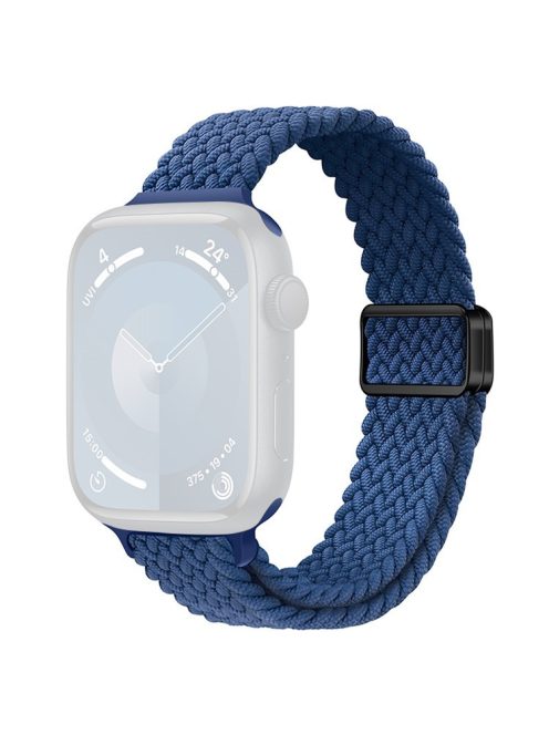 For Apple Watch 10 46mm / Ultra 2 / Ultra 49mm / 9 8 7 45mm / SE (2023) SE (2022) SE 6 5 4 44mm / 3 2 1 42mm Watch Strap Braided Nylon Band - Sea Blue