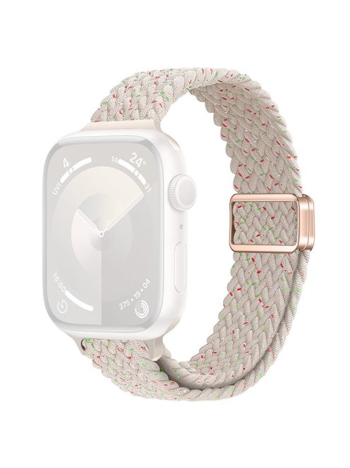 For Apple Watch 10 46mm / Ultra 2 / Ultra 49mm / 9 8 7 45mm / SE (2023) SE (2022) SE 6 5 4 44mm / 3 2 1 42mm Watch Strap Braided Nylon Band - Spring Cherry