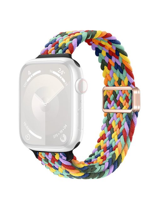 For Apple Watch 10 46mm / Ultra 2 / Ultra 49mm / 9 8 7 45mm / SE (2023) SE (2022) SE 6 5 4 44mm / 3 2 1 42mm Watch Strap Braided Nylon Band - W Texture+Colorful