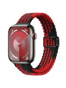 For Apple Watch 10 46mm / Ultra 2 / Ultra 49mm / 9 8 7 45mm / SE (2023) SE (2022) SE 6 5 4 44mm / 3 2 1 42mm Watch Strap Braided Nylon Band - Z Texture+Black Red