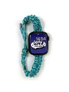 For Apple Watch 10 46mm / Ultra 2 / Ultra 49mm / 9 8 7 45mm / SE (2023) SE (2022) SE 6 5 4 44mm / 3 2 1 42mm Watch Strap Braided Rope Wrist Band - Blue / Green