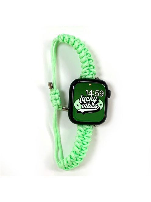 For Apple Watch 10 46mm / Ultra 2 / Ultra 49mm / 9 8 7 45mm / SE (2023) SE (2022) SE 6 5 4 44mm / 3 2 1 42mm Watch Strap Braided Rope Wrist Band - Green