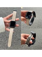 For Apple Watch 10 46mm / Ultra 2 / Ultra 49mm / 9 8 7 45mm / SE (2023) SE (2022) SE 6 5 4 44mm / 3 2 1 42mm Watch Strap Genuine Cow Leather Magnetic Band - Apricot