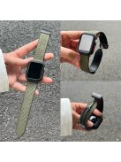 For Apple Watch 10 46mm / Ultra 2 / Ultra 49mm / 9 8 7 45mm / SE (2023) SE (2022) SE 6 5 4 44mm / 3 2 1 42mm Watch Strap Genuine Cow Leather Magnetic Band - Army Green