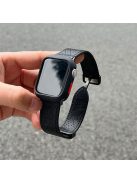 For Apple Watch 10 46mm / Ultra 2 / Ultra 49mm / 9 8 7 45mm / SE (2023) SE (2022) SE 6 5 4 44mm / 3 2 1 42mm Watch Strap Genuine Cow Leather Magnetic Band - Black