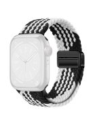 For Apple Watch 10 46mm / Ultra 2 / Ultra 49mm / 9 8 7 45mm / SE (2023) SE (2022) SE 6 5 4 44mm / 3 2 1 42mm Watch Strap Nylon Wristband - Black+White