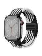 For Apple Watch 10 46mm / Ultra 2 / Ultra 49mm / 9 8 7 45mm / SE (2023) SE (2022) SE 6 5 4 44mm / 3 2 1 42mm Watch Strap Nylon Wristband - Black+White