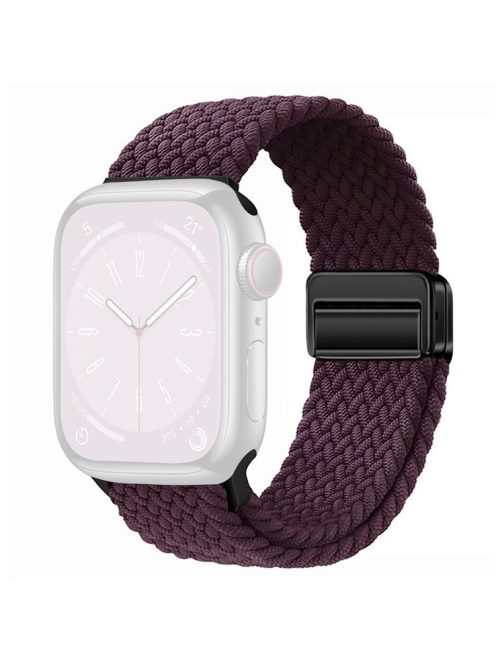 For Apple Watch 10 46mm / Ultra 2 / Ultra 49mm / 9 8 7 45mm / SE (2023) SE (2022) SE 6 5 4 44mm / 3 2 1 42mm Watch Strap Nylon Wristband - Dark Purple