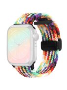 For Apple Watch 10 46mm / Ultra 2 / Ultra 49mm / 9 8 7 45mm / SE (2023) SE (2022) SE 6 5 4 44mm / 3 2 1 42mm Watch Strap Nylon Wristband - Rainbow