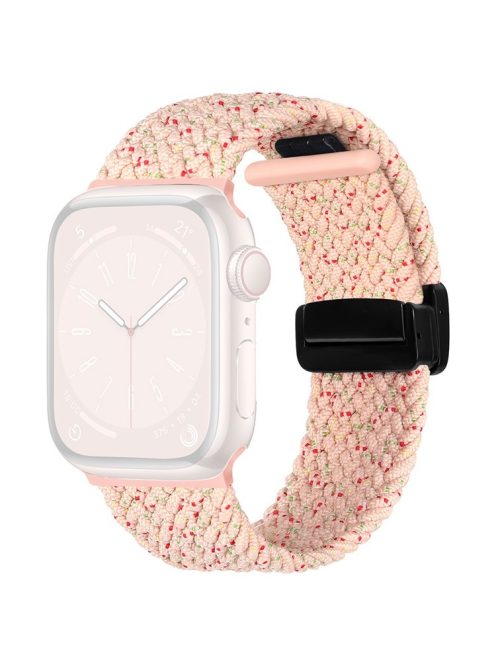 For Apple Watch 10 46mm / Ultra 2 / Ultra 49mm / 9 8 7 45mm / SE (2023) SE (2022) SE 6 5 4 44mm / 3 2 1 42mm Watch Strap Nylon Wristband - Starlight Pink