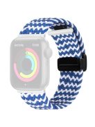 For Apple Watch 10 46mm / Ultra 2 / Ultra 49mm / 9 8 7 45mm / SE (2023) SE (2022) SE 6 5 4 44mm / 3 2 1 42mm Watch Strap Nylon Wristband - Wave / Blue+White