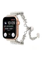 For Apple Watch 10 46mm / Ultra 2 / Ultra 49mm / 9 8 7 45mm / SE (2023) SE (2022) SE 6 5 4 44mm / 3 2 1 42mm Watch Strap Pearls Band - Silver