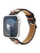 For Apple Watch 10 46mm / Ultra 2 / Ultra 49mm / 9 8 7 45mm / SE (2023) SE (2022) SE 6 5 4 44mm / 3 2 1 42mm Watch Strap PU Leather Band - Black