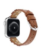 For Apple Watch 10 46mm / Ultra 2 / Ultra 49mm / 9 8 7 45mm / SE (2023) SE (2022) SE 6 5 4 44mm / 3 2 1 42mm Watch Strap PU Leather Band - Brown