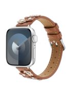 For Apple Watch 10 46mm / Ultra 2 / Ultra 49mm / 9 8 7 45mm / SE (2023) SE (2022) SE 6 5 4 44mm / 3 2 1 42mm Watch Strap PU Leather Band - Brown