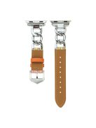 For Apple Watch 10 46mm / Ultra 2 / Ultra 49mm / 9 8 7 45mm / SE (2023) SE (2022) SE 6 5 4 44mm / 3 2 1 42mm Watch Strap PVC Leather Wristband - Beige