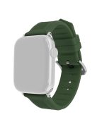 For Apple Watch 10 46mm / Ultra 2 / Ultra 49mm / 9 8 7 45mm / SE (2023) SE (2022) SE 6 5 4 44mm / 3 2 1 42mm Watch Strap Silicone Band - Army Green