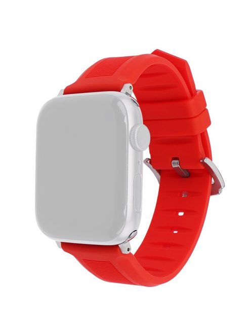 For Apple Watch 10 46mm / Ultra 2 / Ultra 49mm / 9 8 7 45mm / SE (2023) SE (2022) SE 6 5 4 44mm / 3 2 1 42mm Watch Strap Silicone Band - Red