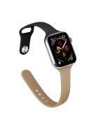 For Apple Watch 10 46mm / Ultra 2 / Ultra 49mm / 9 8 7 45mm / SE (2023) SE (2022) SE 6 5 4 44mm / 3 2 1 42mm Watch Straps Slim Band - Black+Walnut