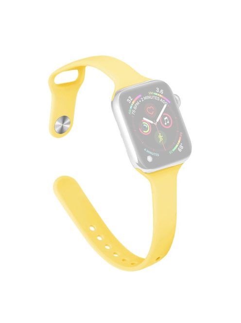 For Apple Watch 10 46mm / Ultra 2 / Ultra 49mm / 9 8 7 45mm / SE (2023) SE (2022) SE 6 5 4 44mm / 3 2 1 42mm Watch Straps Slim Band - Milk Yellow