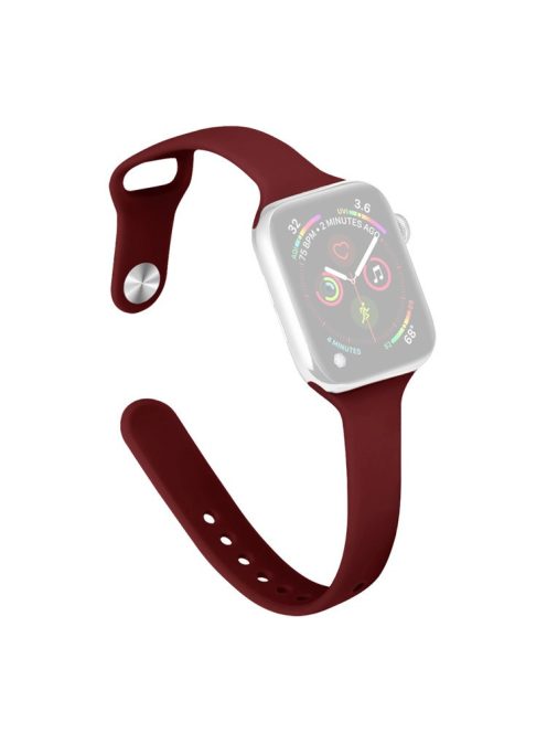 For Apple Watch 10 46mm / Ultra 2 / Ultra 49mm / 9 8 7 45mm / SE (2023) SE (2022) SE 6 5 4 44mm / 3 2 1 42mm Watch Straps Slim Band - Wine Red