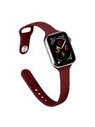 For Apple Watch 10 46mm / Ultra 2 / Ultra 49mm / 9 8 7 45mm / SE (2023) SE (2022) SE 6 5 4 44mm / 3 2 1 42mm Watch Straps Slim Band - Wine Red