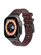 For Apple Watch 10 46mm / Ultra 2 / Ultra 49mm / 9 8 7 45mm / SE (2023) SE (2022) SE 6 5 4 44mm / 3 2 1 42mm Watchband - Black Buckle+Dark Brown